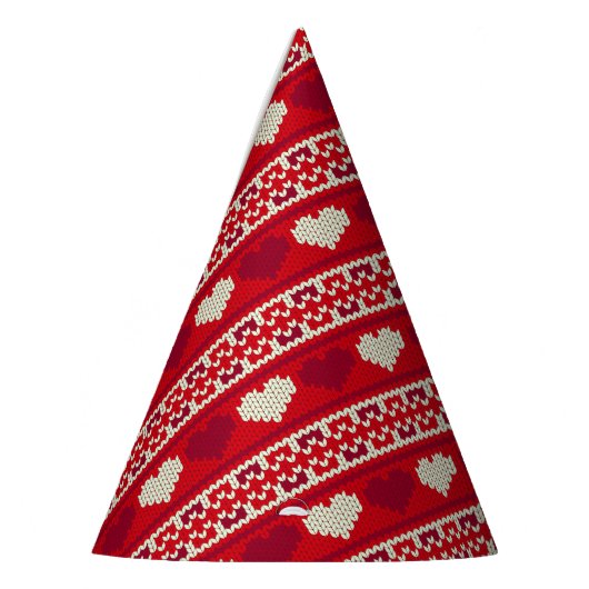 Chapeaux De Fètes Coeurs tricot sans couture motif 1 + vos idées (Gauche)