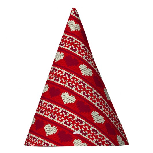 Chapeaux De Fètes Coeurs tricot sans couture motif 1 + vos idées (Droite)