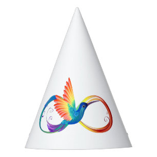 Chapeaux De Fètes Colibri arc-en-ciel avec symbole Infinity