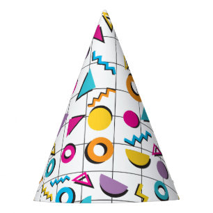 Chapeaux De Fètes Colorful Eighties 80's Retro Motif géométrique