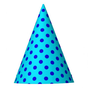 Chapeaux De Fètes Conception de motif à pois bleus sur fond cyan