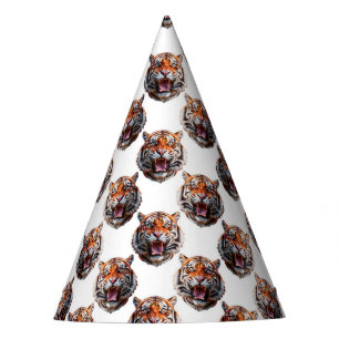Chapeaux De Fètes Conception de motif tête de tigre - Blanc