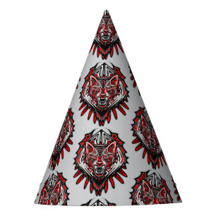 Chapeaux De Fètes Conception de totem tribal Haida de loup