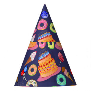 Chapeaux De Fètes Conception Motif de pâtisserie de gâteaux d'annive