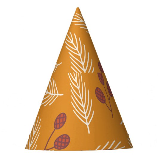 Chapeaux De Fètes Cônes du sapin d'automne : Jaune sans couture (Devant)