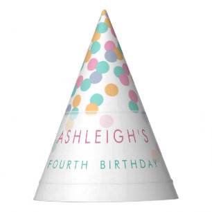 Chapeaux De Fètes Confetti couleur pastel   Fête d'anniversaire pour