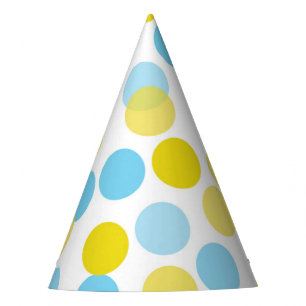 Chapeaux De Fètes Confetti Pois Festif Bleu & Jaune