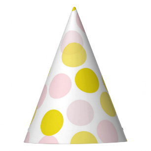 Chapeaux De Fètes Confetti Pois rose et jaune
