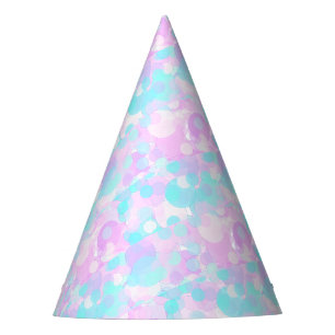 Chapeaux De Fètes Confetti Rose Violet Bleu Motif Fête illusima