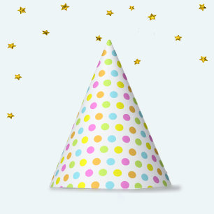Chapeaux De Fètes Confettis colorés sur fond blanc
