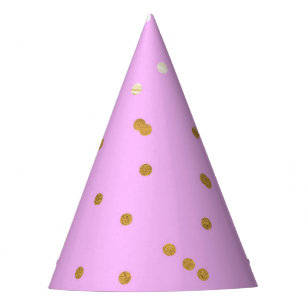 Chapeaux De Fètes Confettis rose et or Points de modernité Glamour