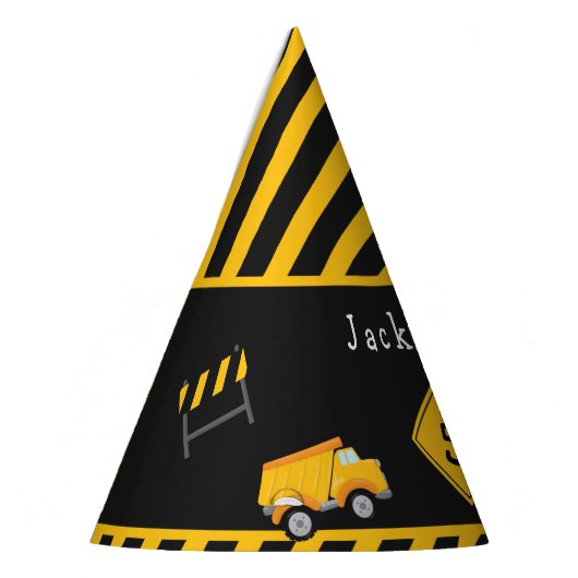 Chapeaux De Fètes Construction Joyeux Anniversaire - Nom et âge garç (Gauche)