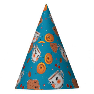 Chapeaux De Fètes Cookies, petits pains : motif arrière - plan bleu