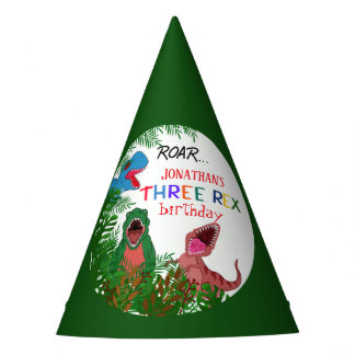 Chapeaux De Fètes Cool Kid's Three Rex Anniversaire Jurassique