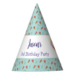 Chapeaux De Fètes Cool Vert Crème de glace Cone Garçons Anniversaire