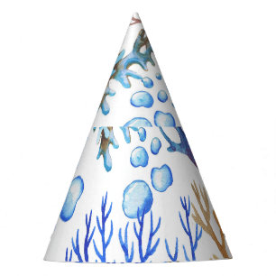 Chapeaux De Fètes Coraux dessinés à la main : motif sous-marin.