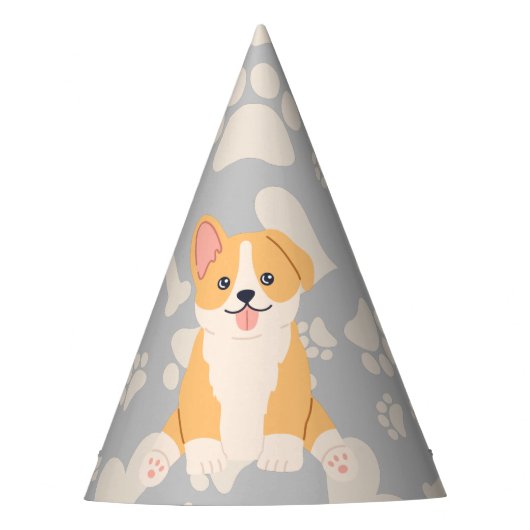 Chapeaux De Fètes Corgi Au Coeur Pastel (Devant)