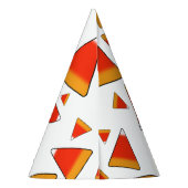 Chapeaux De Fètes Corne à bonbons rouge et orange (Dos)