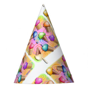 CHAPEAUX DE FÈTES CORNETS DE CRÈME GLACÉE D'ART DE POP