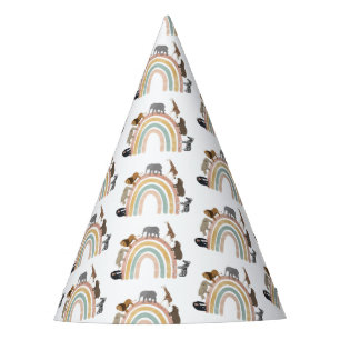 Chapeaux De Fètes Couleurs de terre Arc-en-ciel Jungle Animaux Motif