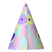 Chapeaux De Fètes Couleurs pastel & coeurs violets battre (Dos)