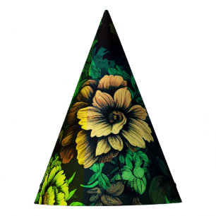 Chapeaux De Fètes Couleurs uniques Vintage imprimé floral