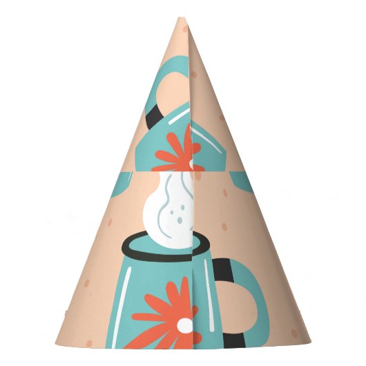 Chapeaux De Fètes Coupe bleu clair Motif sans voile. (Dos)