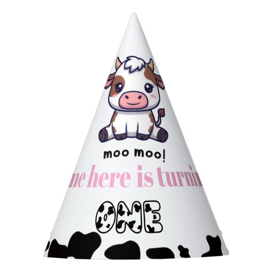 Chapeaux De Fètes Cow Theme First Birthday (Devant)