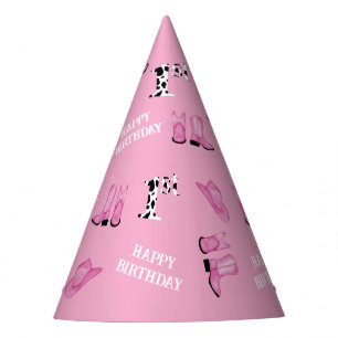 Chapeaux De Fètes Cowgirl Pink Joyeux anniversaire