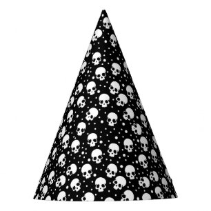 Chapeaux De Fètes Crâne monochrome Polka Dot