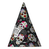 Chapeaux De Fètes Crânes à sucre et perruques Noir D725 (Droite)