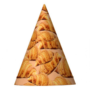 Chapeaux De Fètes croissant d'or, motif sans couture de boulangerie.