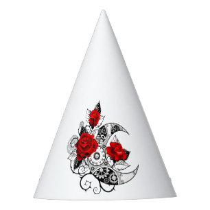 Chapeaux De Fètes Croissant mécanique avec roses rouges