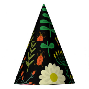 Chapeaux De Fètes Croquis floral, motif artistique sans couture.