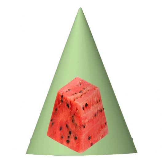 Chapeaux De Fètes Cube de nourriture de pastèque rouge sucrée fraîch (Devant)