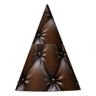 Chapeaux De Fètes Cuir Chocolat : Texture de Revêtement Luxueux