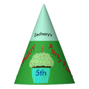 Chapeaux De Fètes Cupcake vert Casquettes d'anniversaire personnalis