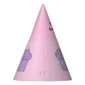 Chapeaux De Fètes Cupcakes Violets Avec Bougies Anniversaires (Gauche)