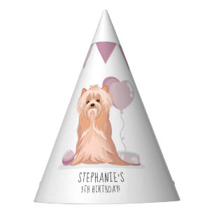 Chapeaux De Fètes Curte Yorkshire Terrier Anniversaire
