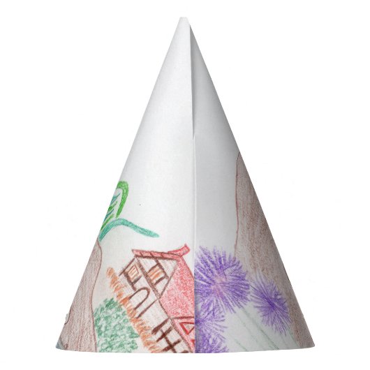 Chapeaux De Fètes Custom Kids Artwork, deux mignonnes souris, fleurs (Dos)