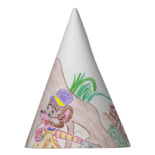 Chapeaux De Fètes Custom Kids Artwork, deux mignonnes souris, fleurs (Droite)