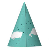 Chapeaux De Fètes Cute baleine blanche Lumière Turquoise (Dos)