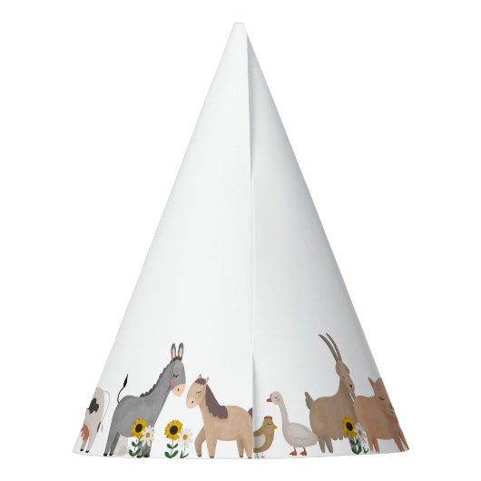 Chapeaux De Fètes Cute Barnyard Animaux Anniversaire (Dos)
