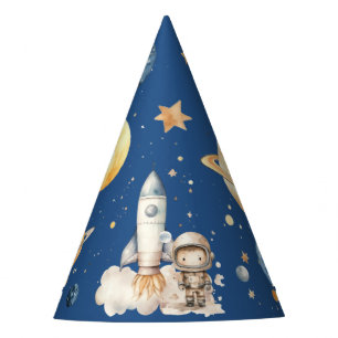 Chapeaux De Fètes Cute Boy Astronaut Space Blue Anniversaire Casquet