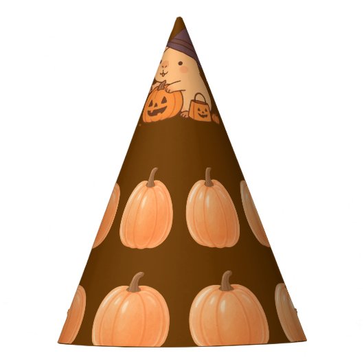 Chapeaux De Fètes Cute Capybara on Pumpkin Halloween Party Hat (Devant)