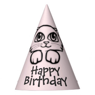 Chapeaux De Fètes Cute Chat Pékin rose Anniversaire