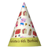 Chapeaux De Fètes Cute Chats et présente Jaune Vert Anniversaire de  (Devant)