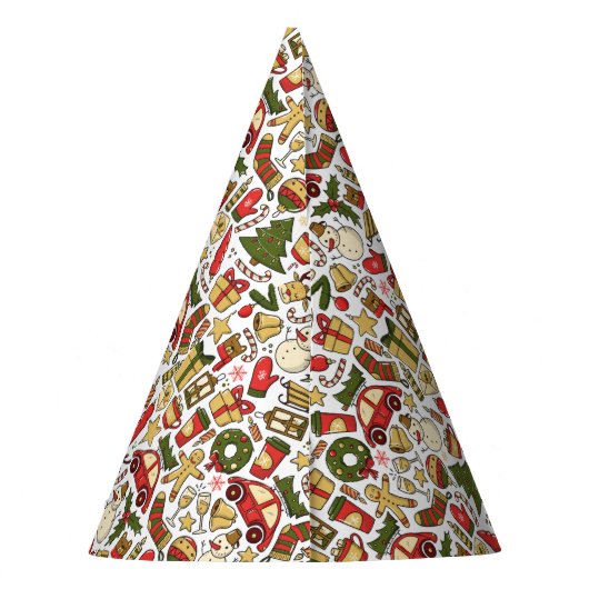 Chapeaux De Fètes Cute Christmas Doodle Party Hat (Dos)