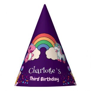 Chapeaux De Fètes Cute Dinosaur Unicorn arc-en-ciel Baloon enfant an