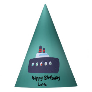 Chapeaux De Fètes Cute dinosaure capitaine bateau bateau école Anniv